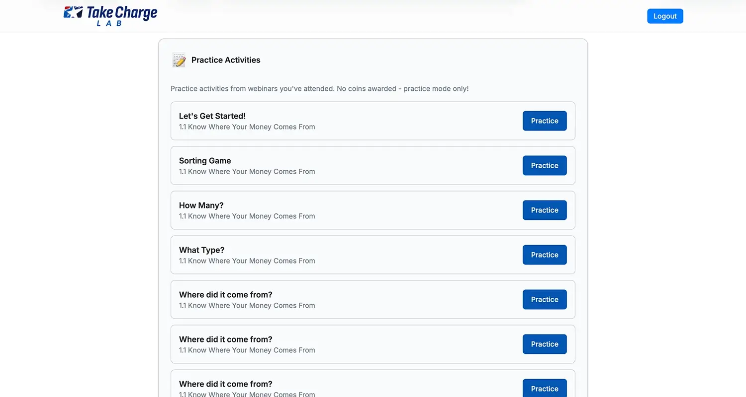 Take Charge Lab after-class activities