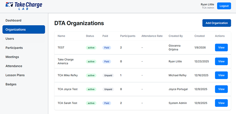 Financial safety module screen example